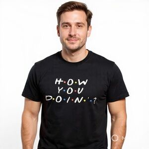Friends How You Doin? Nostalgia Graphic Tee Black Size M
